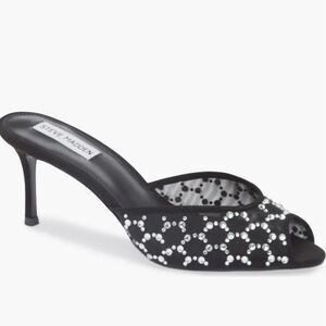 Steve Madden Rowe Mesh Crystal Mules NEW